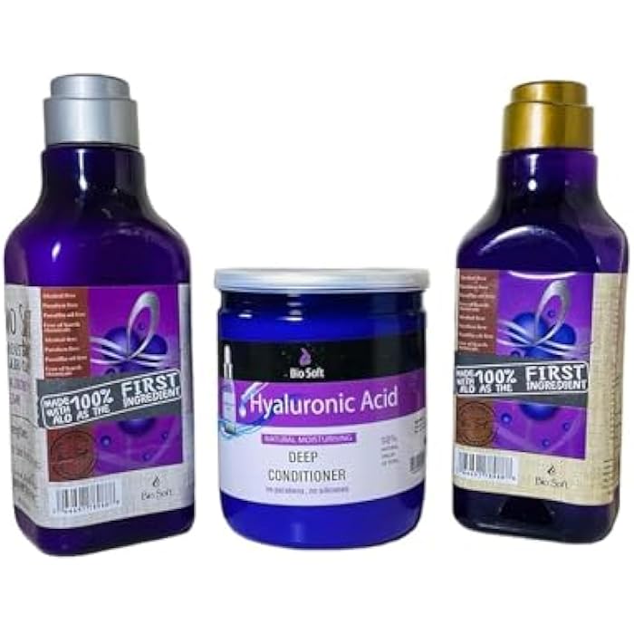 bio soft hair set shampoo, conditioner and bath cream